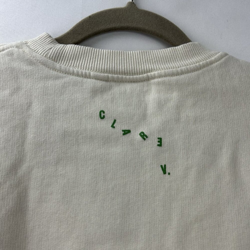 Clare V. Sweatshirt Pullover Women's M Cream Le Weekend Embroidered Crewneck - Picture 10 of 13